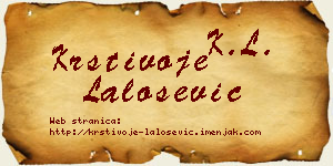 Krstivoje Lalošević vizit kartica